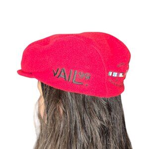 Vail World 1999 Alpine Ski Championship Red Fleece Beret By Merkley Headgear